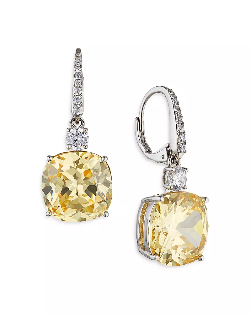 Nadri Soleil Yellow Drop Earrings