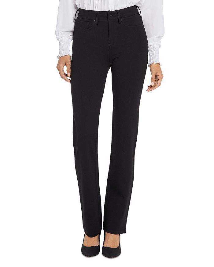 Marilyn High Rise Straight Leg Ponte Pants in Black Bloomingdales Women Clothing Jeans High Waisted Jeans 