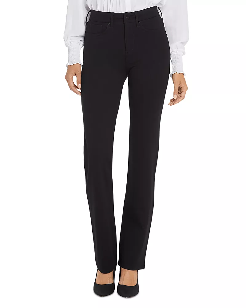Nydj Petite Marilyn High Rise Straight Jeans in Black
