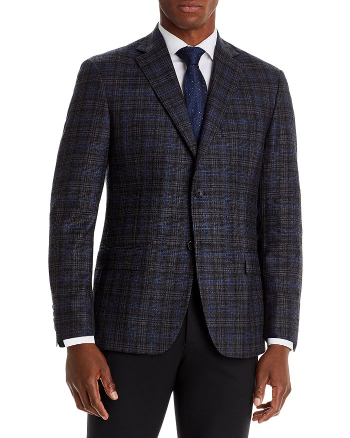 The Men's Store at Bloomingdale's Regular Fit Brushed Plaid Sportcoat
