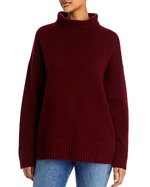 LAFAYETTE 148 RIBBED CASHMERE BLEND TURTLENECK SWEATER