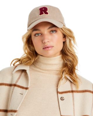 Rag & Bone Addison Varsity Recycled Wool Blend Baseball Cap In Beige