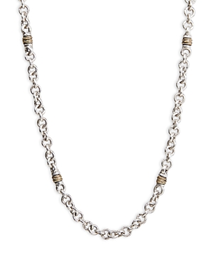 John Varvatos Men's Brass & Sterling Silver Wire Wrapped Link Chain, 24