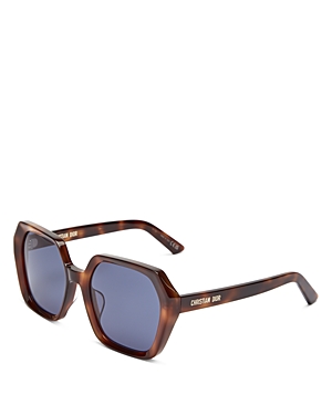 Shop Dior Midnight S2f Geometric Sunglasses, 56mm In Havana/blue