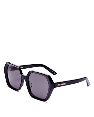 Shop Dior Midnight S2f Geometric Sunglasses, 56mm In Sblk/smk