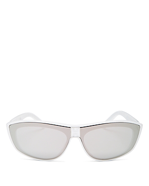 Givenchy Shield Sunglasses, 146mm In White/silver Mirror