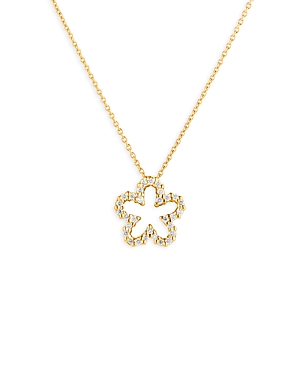 Roberto Coin 18K Yellow Gold Tiny Treasures Flower Pendant Necklace, 16-18