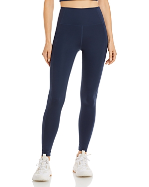 Girlfriend Collective + Net Sustain Ribbed Stretch Recycled Leggings In Midnight