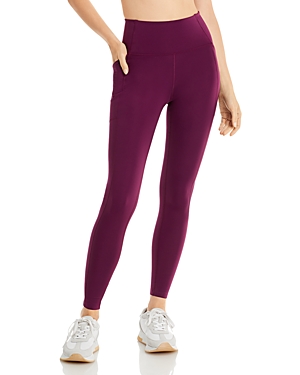 Girlfriend Collective Pocket Compression Leggings In Plum