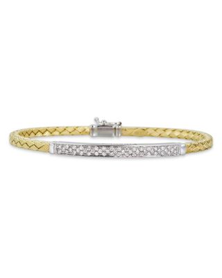 PIRANESI - 18K Yellow Gold Oro Diamond Braided Bangle Bracelet