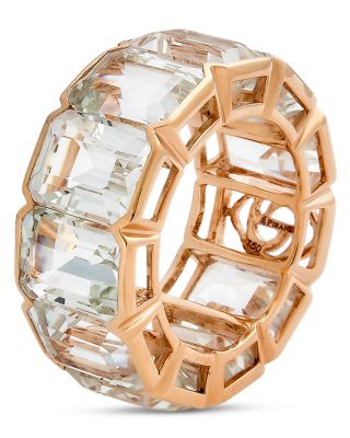 18K Rose Gold Pietra White Topaz Eternity Ring