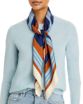 Tory Burch 3-D T Monogram Double Sided Silk Square Scarf