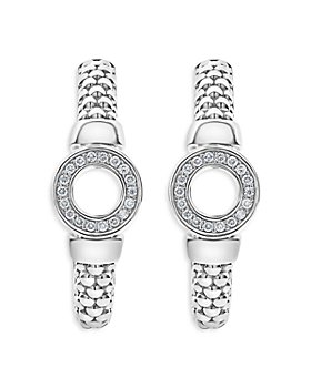 LAGOS - Sterling Silver Caviar Spark Diamond Circle Half Hoop Earrings