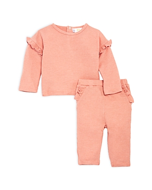 Bloomie's Baby Girls' Waffle Top & Trouser Set - Baby In Mauve