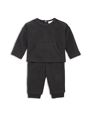 Bloomie's Baby Boys' Waffle Top & Trousers Set - Baby In Charcoal