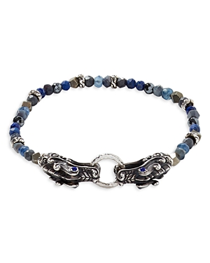 Shop John Hardy Silver Legends Naga Multi-gemstone Double Dragon Head Bead Bracelet In Blue