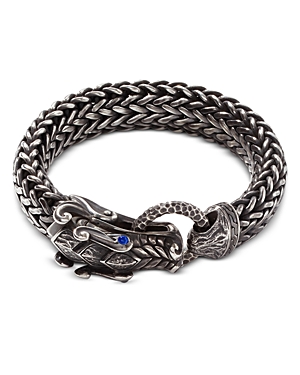 John Hardy Men's Sterling Silver Legends Naga Blue Sapphire Hammered Chain Bracelet