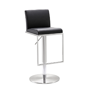 Tov Furniture Amalfi Stainless Steel Adjustable Barstool In Black