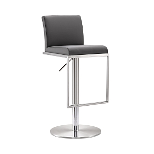 Tov Furniture Amalfi Stainless Steel Adjustable Barstool In Gray