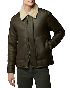 Shop Rodd & Gunn Arrowtown Shearling & Leather Jacket In Mocha