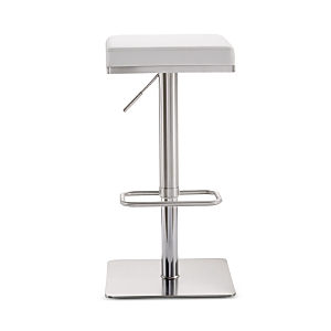 Tov Furniture Bari Stainless Steel Adjustable Barstool In White