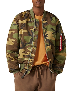 Alpha Industries Alpha Ma 1 Flight Jacket In Woodland Camo