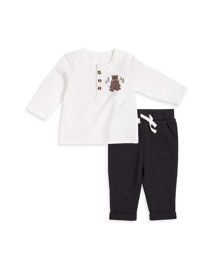 FIRSTS by petit lem Boys' Long Sleeve Henley & Pants Baby