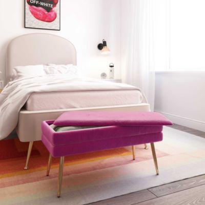 Ziva Velvet Storage Bench