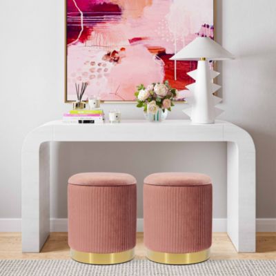 Zoe Round Storage Ottoman