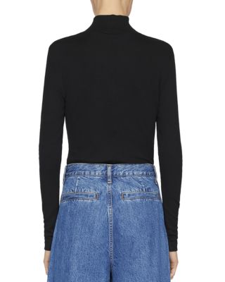 FRAME Ribbed Mock Neck Top | Bloomingdale's