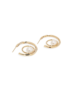 Completedworks Pulse Hoop Earrings In White/gold