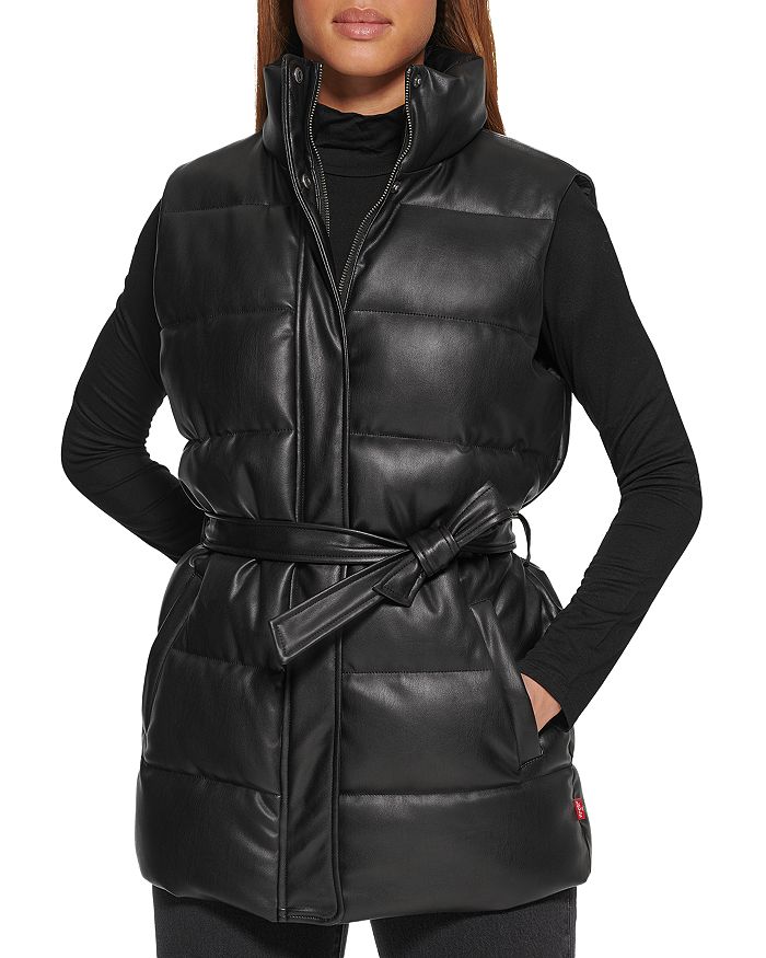 Levi's Belted Faux Leather Puffer Vest | Bloomingdale's