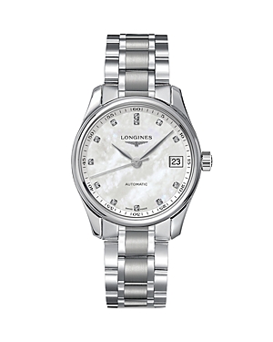 Shop Longines Master Watch, 34mm In Champagne/silver