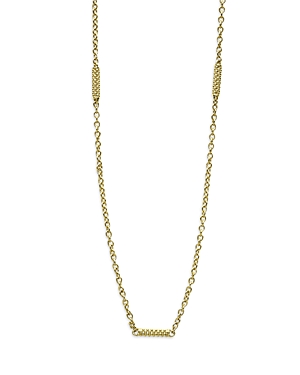 Shop Lagos 18k Yellow Gold Signature Caviar Bead Link Chain Necklace, 16-18