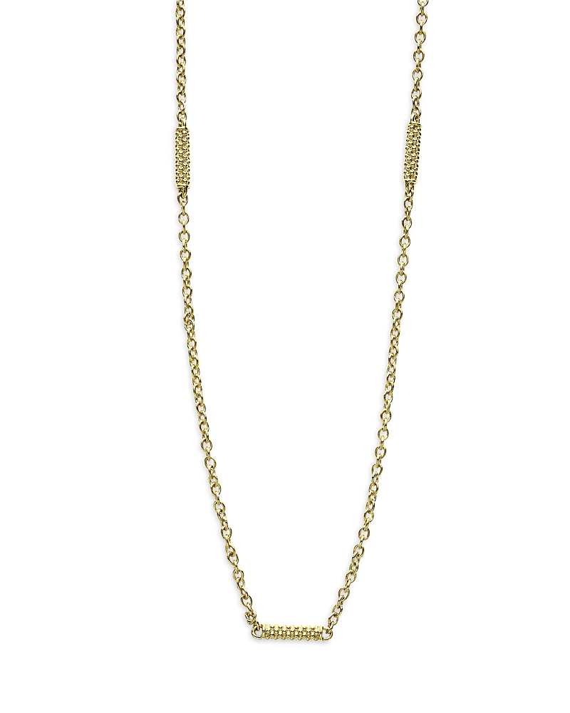 Lagos 18k Yellow Gold Signature Caviar Bead Link Chain Necklace, 16-18 In Gold