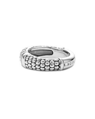 Sterling Silver Signature Caviar Pav&eacute; Diamond Ring 