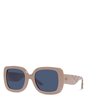 Tory Burch 54mm Butterfly Sunglasses In Beige/blue Solid