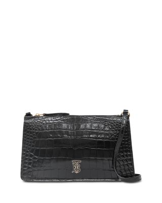Burberry - Embossed Leather TB Shoulder Bag