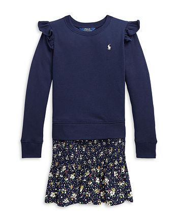 Ralph Lauren - Girls Floral Fleece Sweatshirt & Dress Separates - Little Kid, Big Kid