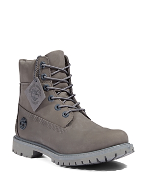 Timberland 6" Premium Waterproof Leather Boot In Medium Grey Nubuck
