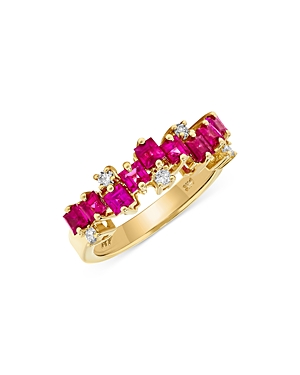 Bloomingdale's Ruby & Diamond Ring In 14k Yellow Gold - 100% Exclusive In Red/gold