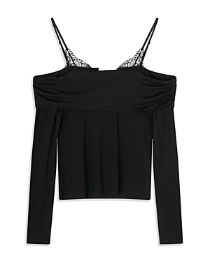 JONATHAN SIMKHAI MIRRA LINGERIE STRETCH COLD SHOULDER TOP