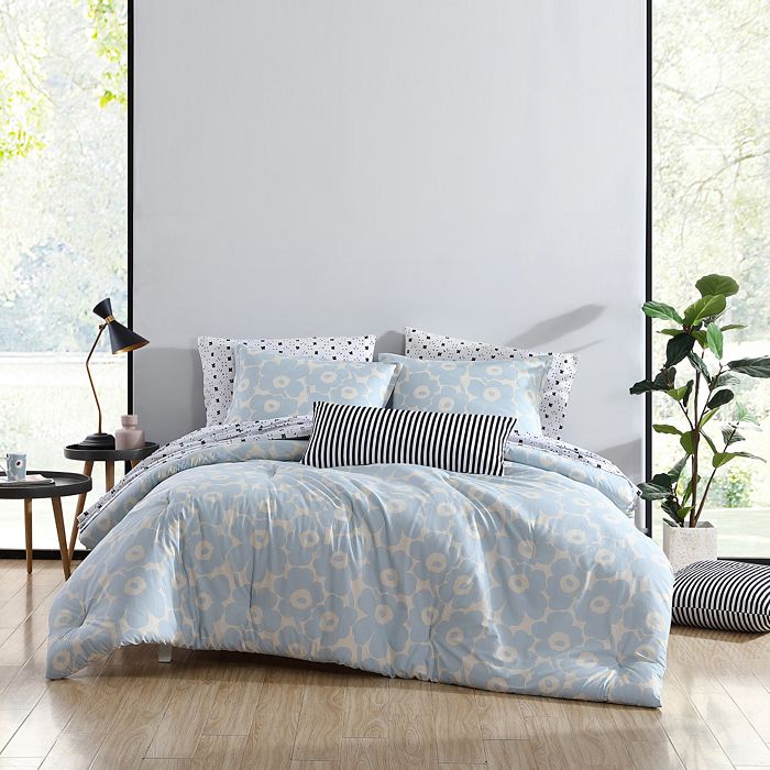 Marimekko Pieni Unikko Blue Comforter Set | Bloomingdale's