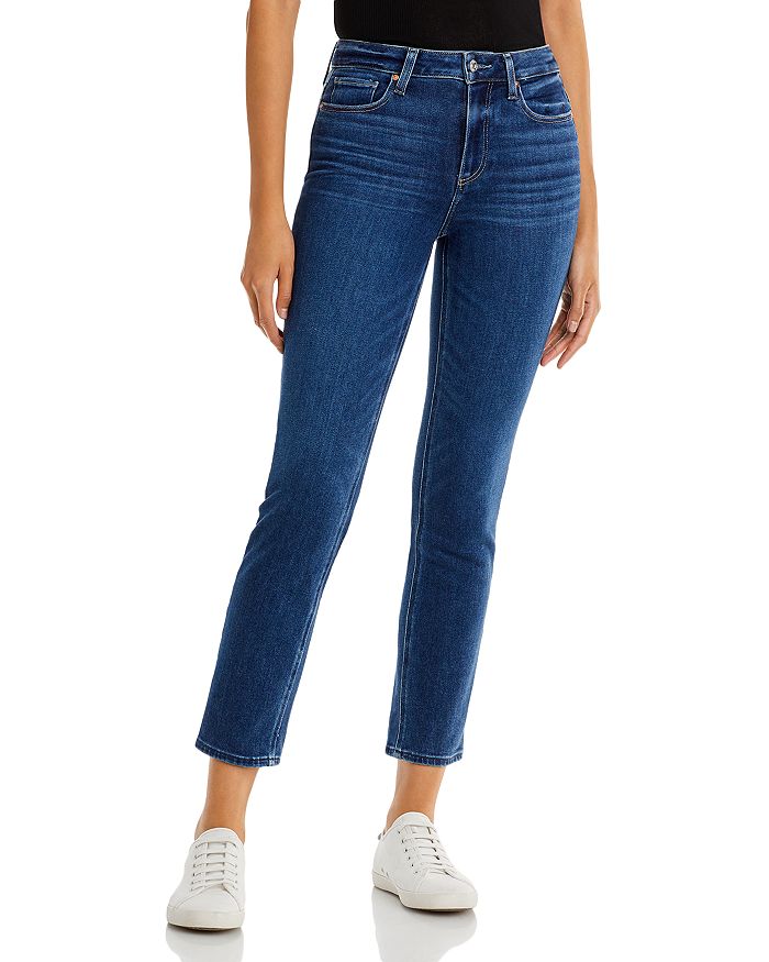 PAIGE Cindy High Rise Ankle Straight Jeans | Bloomingdale's