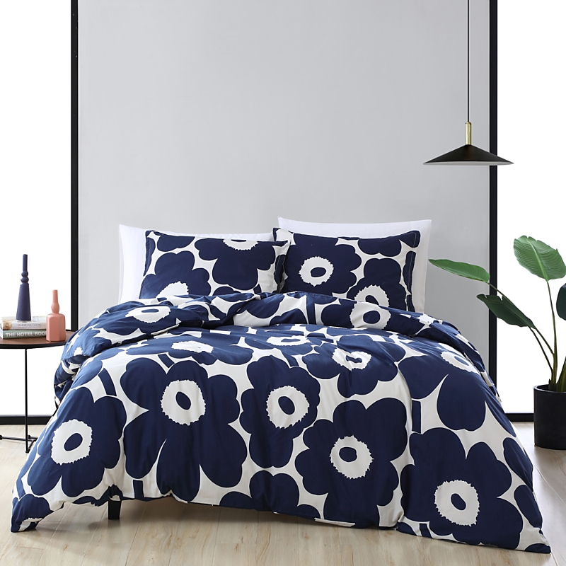 Marimekko Unikko Comforter & Sham Set In Indigo