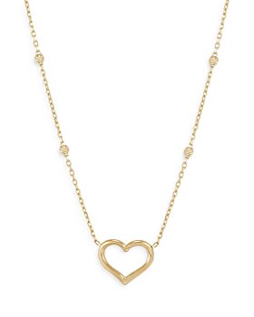 Bloomingdale's - 14K Yellow Gold Open Heart Station Necklace, 18" - 100% Exclusive