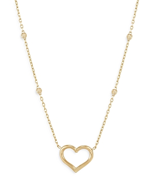 Bloomingdale's 14K Yellow Gold Open Heart Station Necklace, 18 - 100% Exclusive