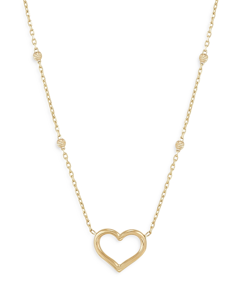 Bloomingdale's 14k Yellow Gold Open Heart Station Necklace, 18 - Exclusive In Gold