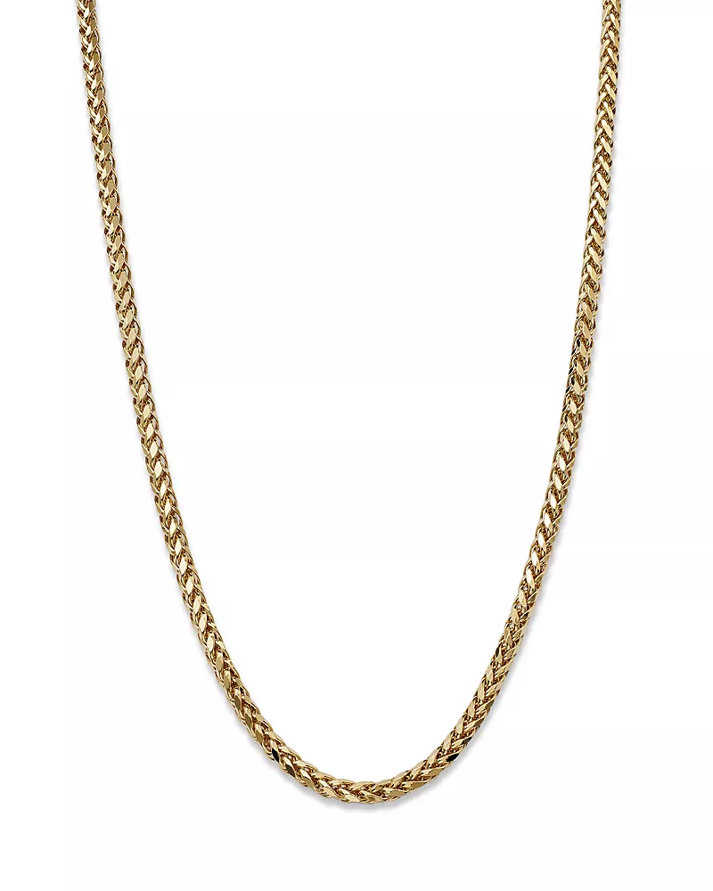 Bloomingdale's Fine Collection Men's Wheat Link Chain Necklace in 14K Yellow Gold, 24