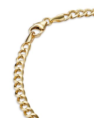 Open Heart Curb Link Chain Bracelet in 14K Yellow Gold 